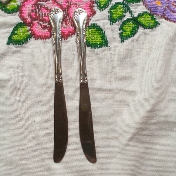Replacement Reed And Barton Rose Queen Flatware Knife Stainless Flatware Set  2 - Picture 1 of 6